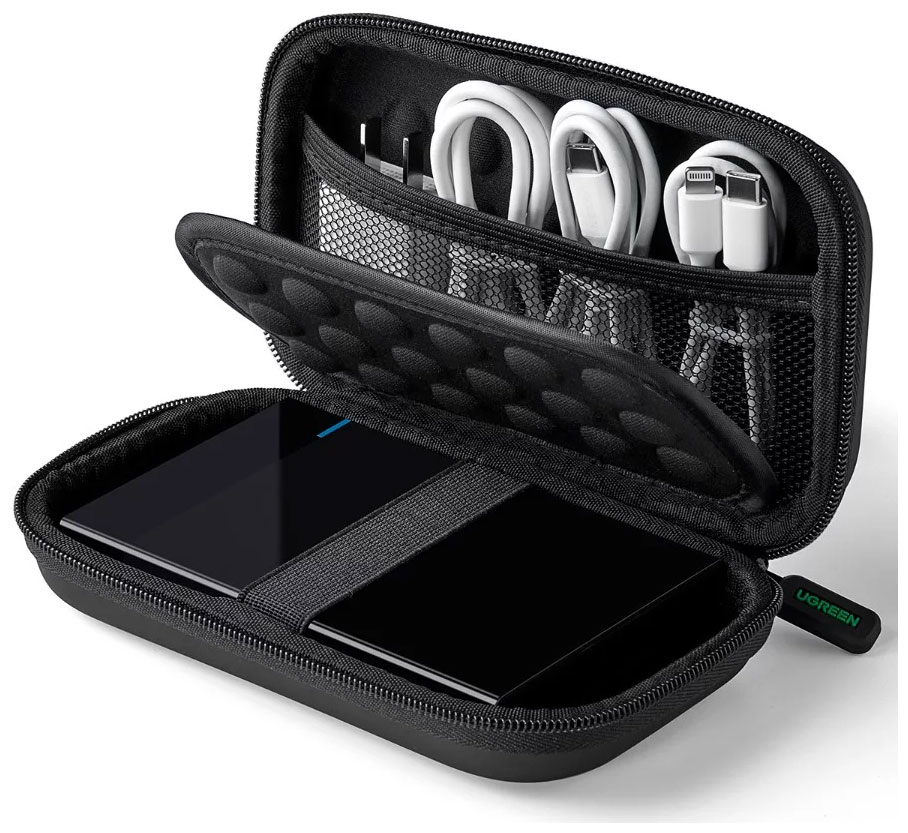 

Органайзер для кабелей наушников и жестких дисков Ugreen размер L (50274), Черный