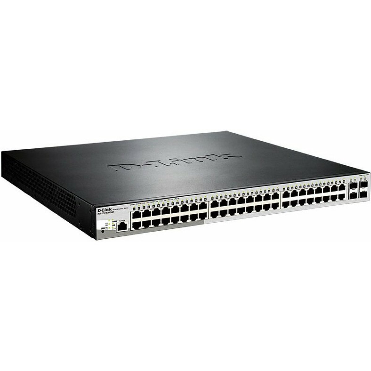 Изображение товара Коммутатор D-Link DGS-1210-52MP/ME/B 48G 4SFP 48PoE 370W управляемый