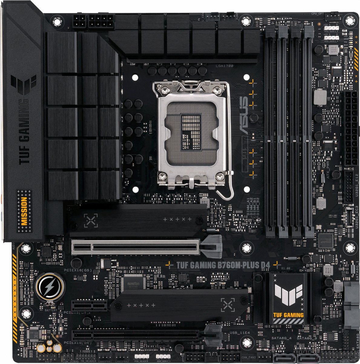 Изображение товара Материнская плата Asus TUF GAMING B760M-PLUS D4 LGA1700 MicroATX