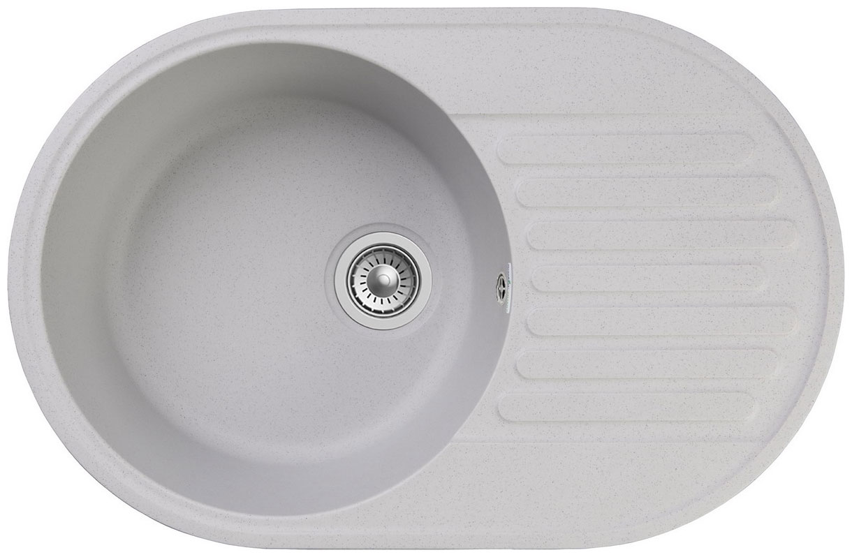 Изображение товара Кухонная мойка GranFest QUARZ GF-Z18 серый овальная врезная из кварца
