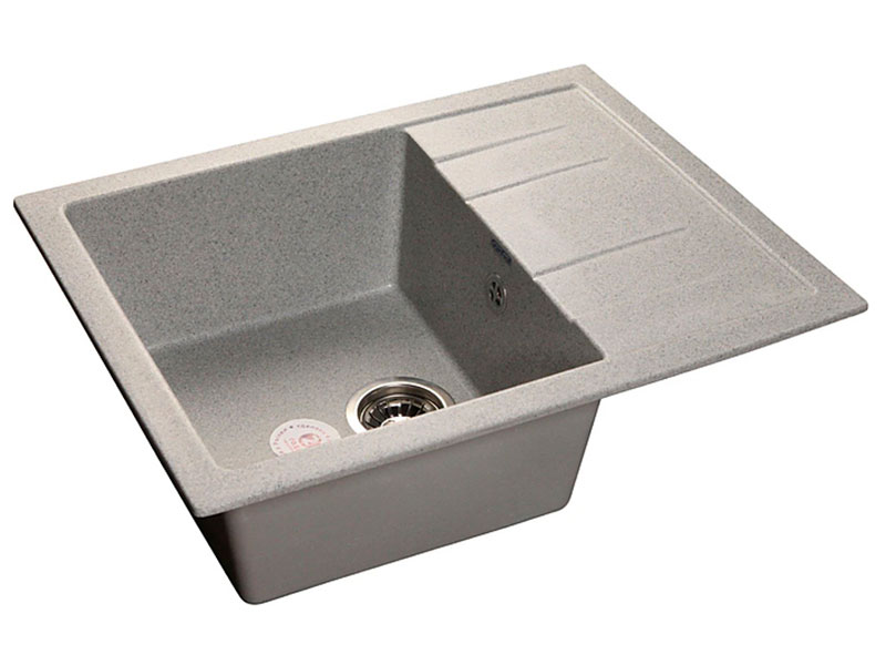 Изображение товара Кухонная мойка GranFest QUADRO 650L с крылом 650x500 мм серый, Россия