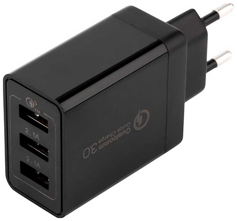 Изображение товара Сетевое зарядное устройство-переходник Rexant 3xUSB адаптер, 30W, черное