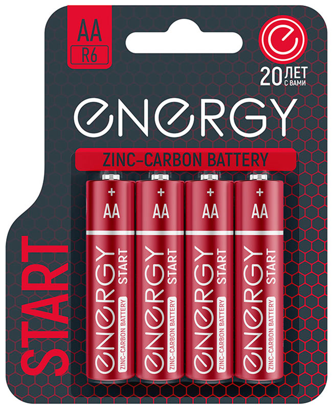 Изображение товара Батарейка солевая Energy Start R6/4B АА 1.5V надежный источник питания