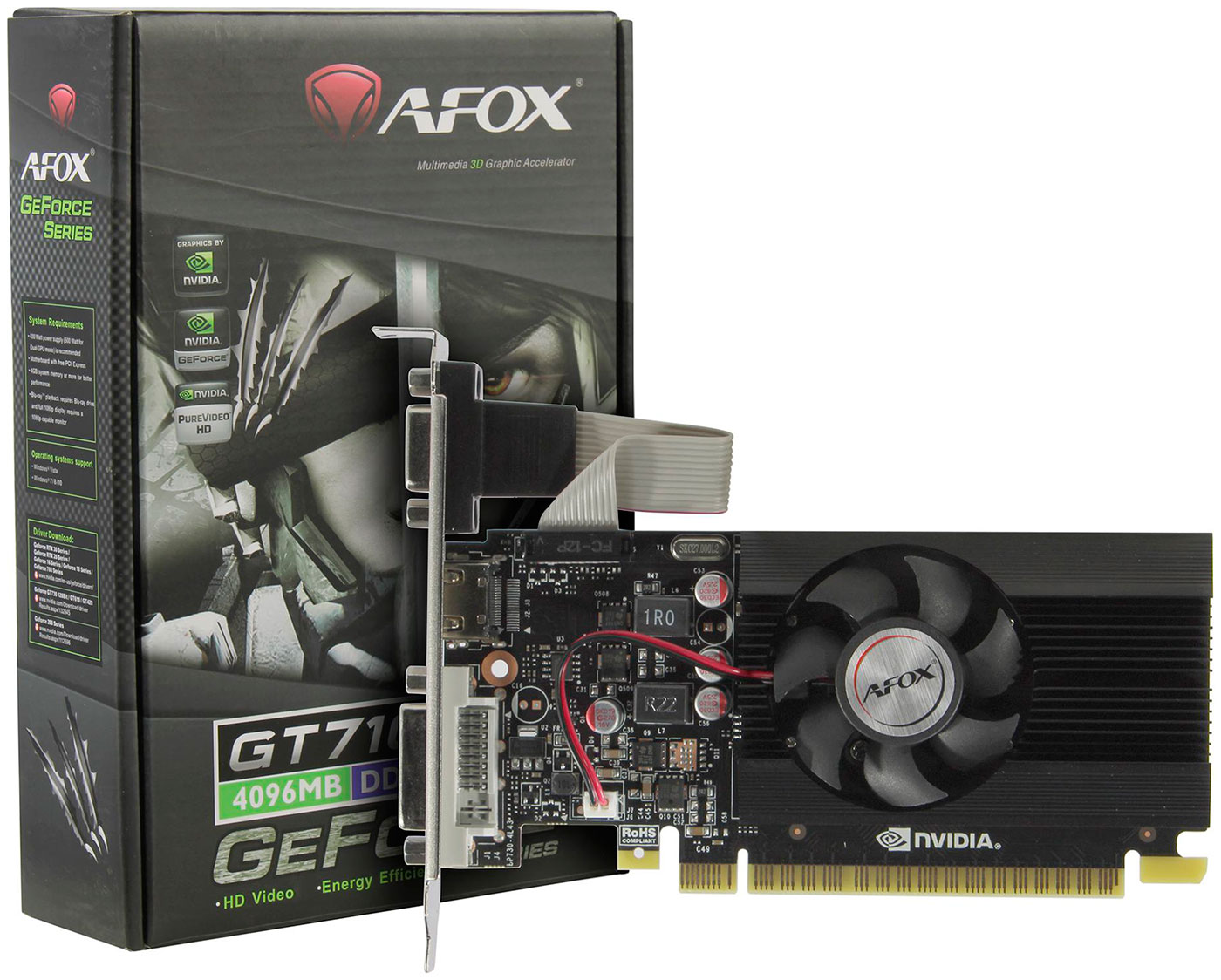Изображение товара Видеокарта Afox GeForce GT 710 LP 4GB (AF710-4096D3L7-V1)