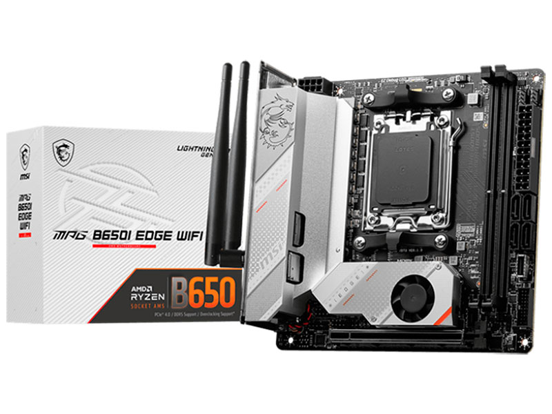 Изображение товара Материнская плата MSI MPG B650I EDGE WIFI AM5 mini-ITX с Wi-Fi Bluetooth DDR5