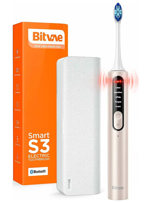 Электрическая зубная щетка Bitvae S3 Smart E-Toothbrush с поддержкой приложения для смартфонов, S3 GLOBAL, белая Электрическая зубная щетка Bitvae S3 Smart E-Toothbrush с поддержкой приложения для смартфонов, S3 GLOBAL, белая