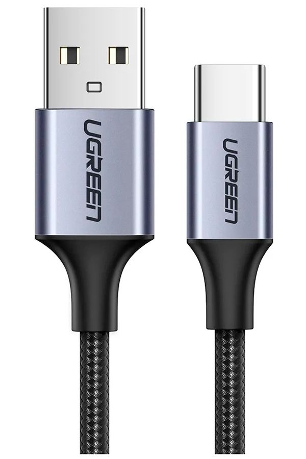 Изображение товара Кабель Ugreen US288 (60408) USB-A 2.0 to USB-C Cable Nickel Plating Aluminum Braid. Длина 3м. Цвет: серый космос