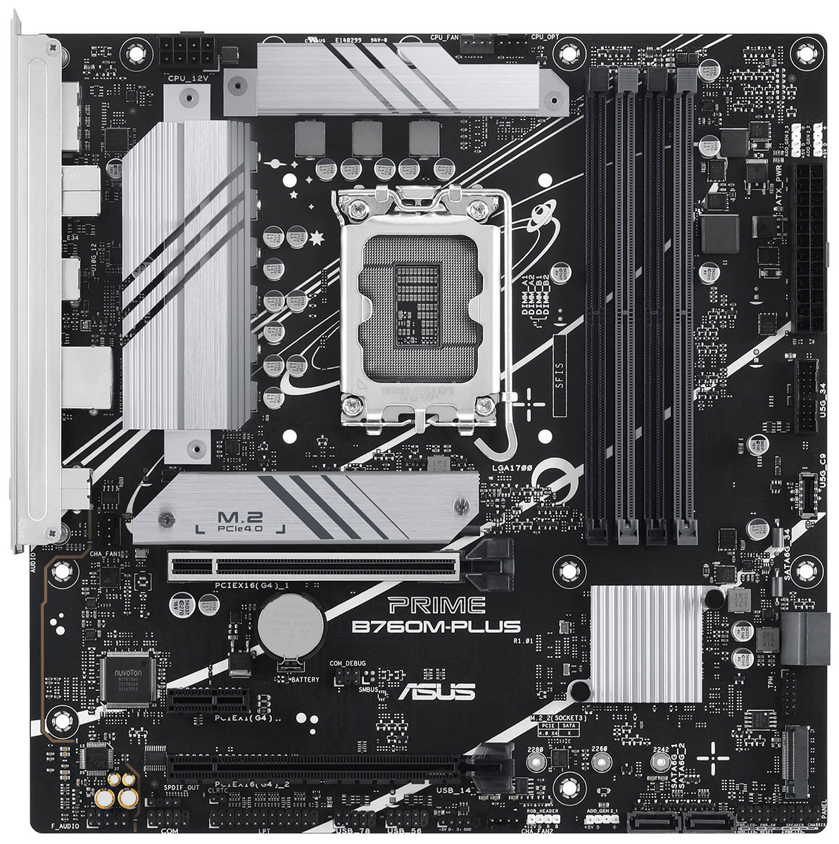 

Материнская плата Asus PRIME B760M-PLUS (LGA1700 mATX), Черный/серый