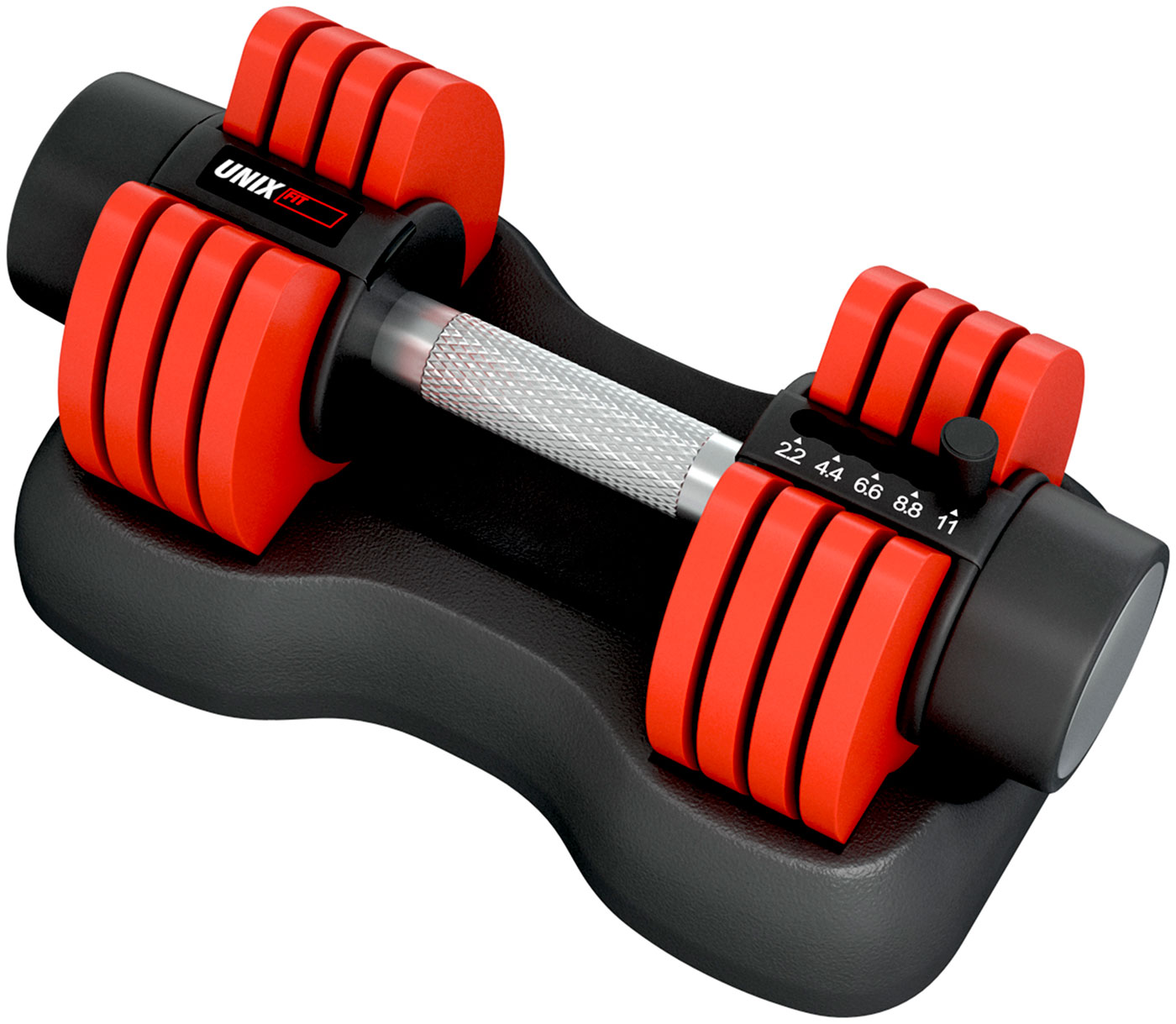 Изображение товара Гантель со ступенчатой регулировкой Unix Fit 11 кг, красная