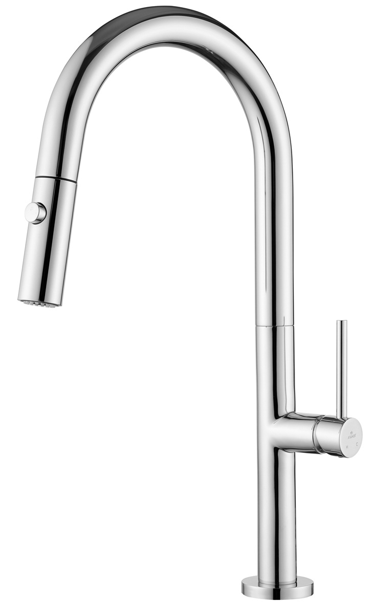 Изображение товара Кухонный смеситель Kaiser Merkur Хромированный однорычажный с выдвижным изливом