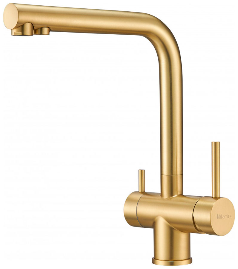 Изображение товара Смеситель для кухни под фильтр с краном для питьевой воды Milacio Ultra (MCU.558.GD), золото