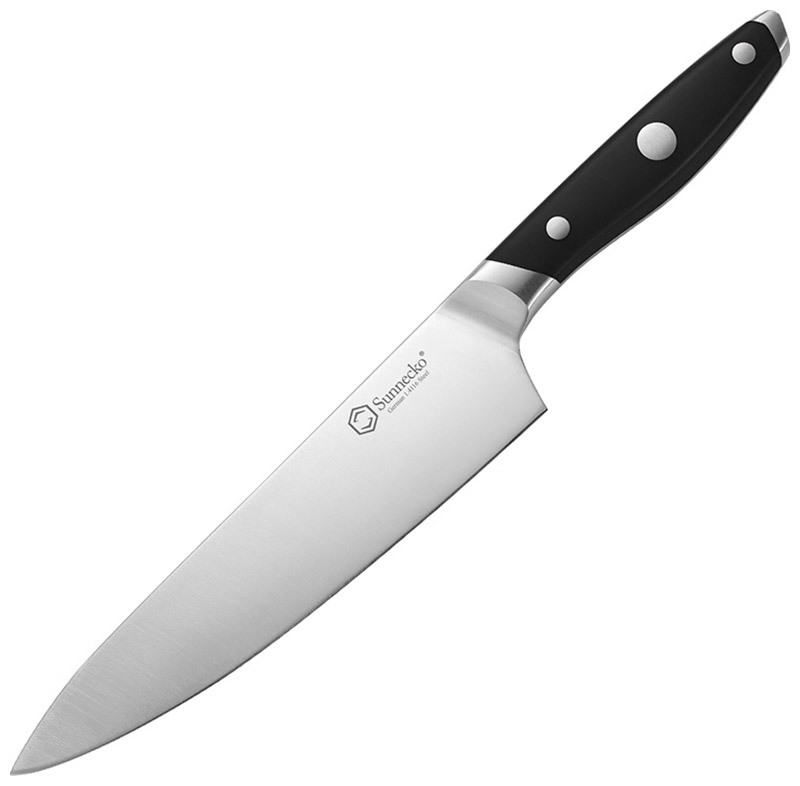 Изображение товара Нож шеф-повара Sunnecko 8 Inch Chef Knife (Star Black), 1.4116 (9cr18CoMOV) HRC56+-2, черный