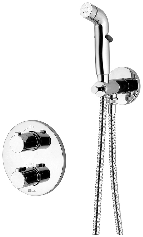 Изображение товара Встраиваемый термостатический смеситель Lemark Yeti для биде с гигиеческим душем