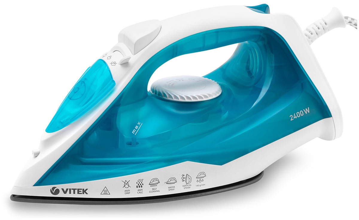 Утюг Vitek VT-8336 2400Вт белый/бирюзовый