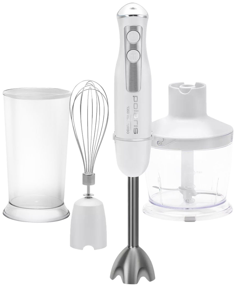 Изображение товара Ручной блендер Polaris PHB 1385 3в1 нержавеющая сталь белый