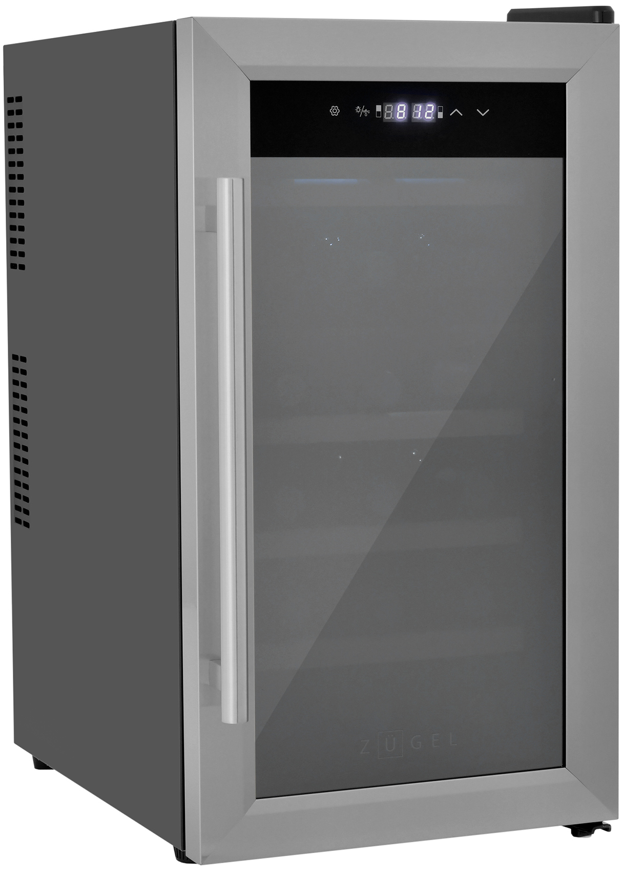 Изображение товара Винный шкаф Zugel ZTWF182DX нержавеющая сталь термоэлектрический с 2 зонами