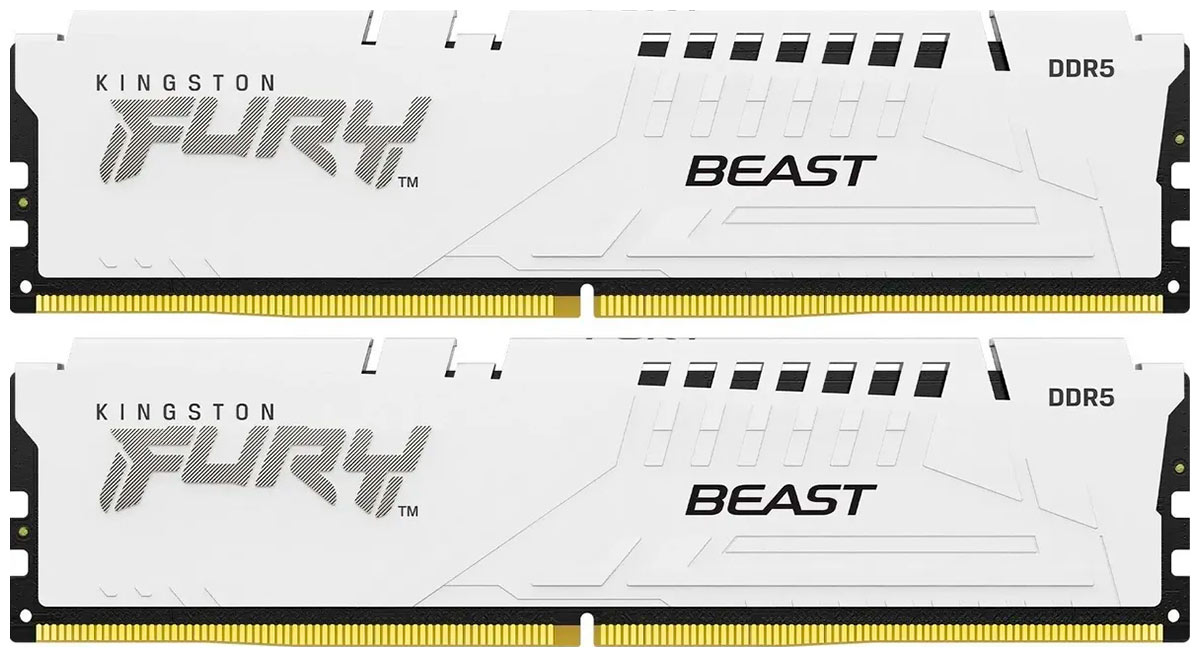 Изображение товара Kingston DDR5 64GB (2x32GB) 5200MHz FURY Beast White XMP оперативная память