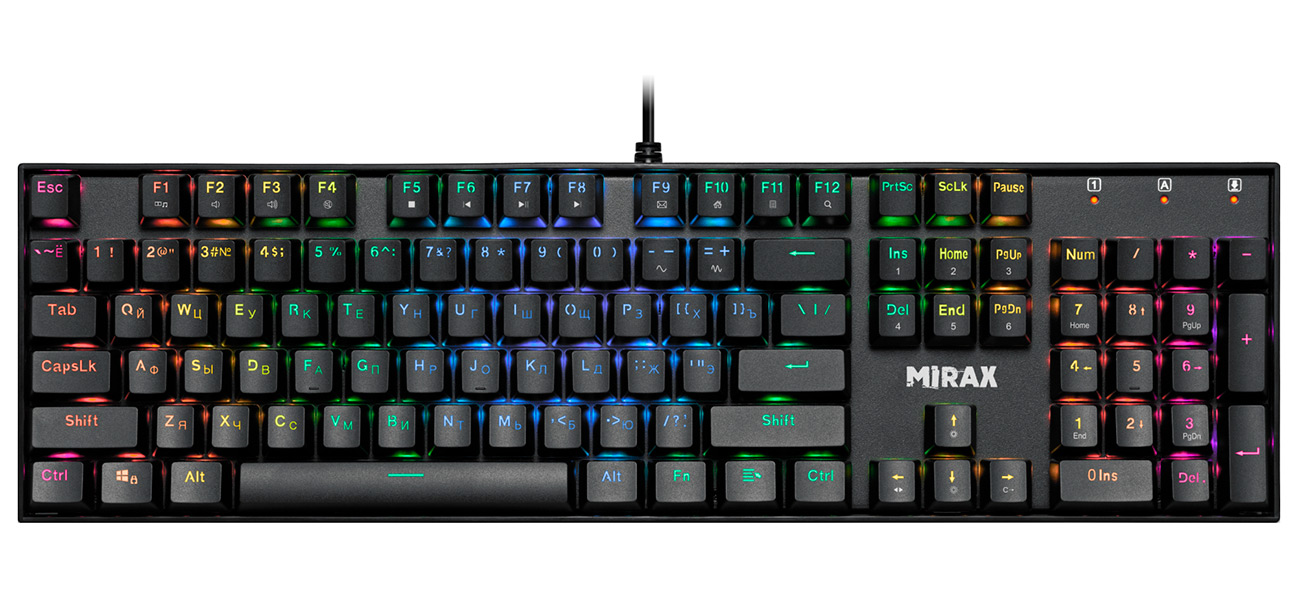 Изображение товара Механическая клавиатура Defender Mirax GK-352 RU RGB проводная игровые 104 клавиши