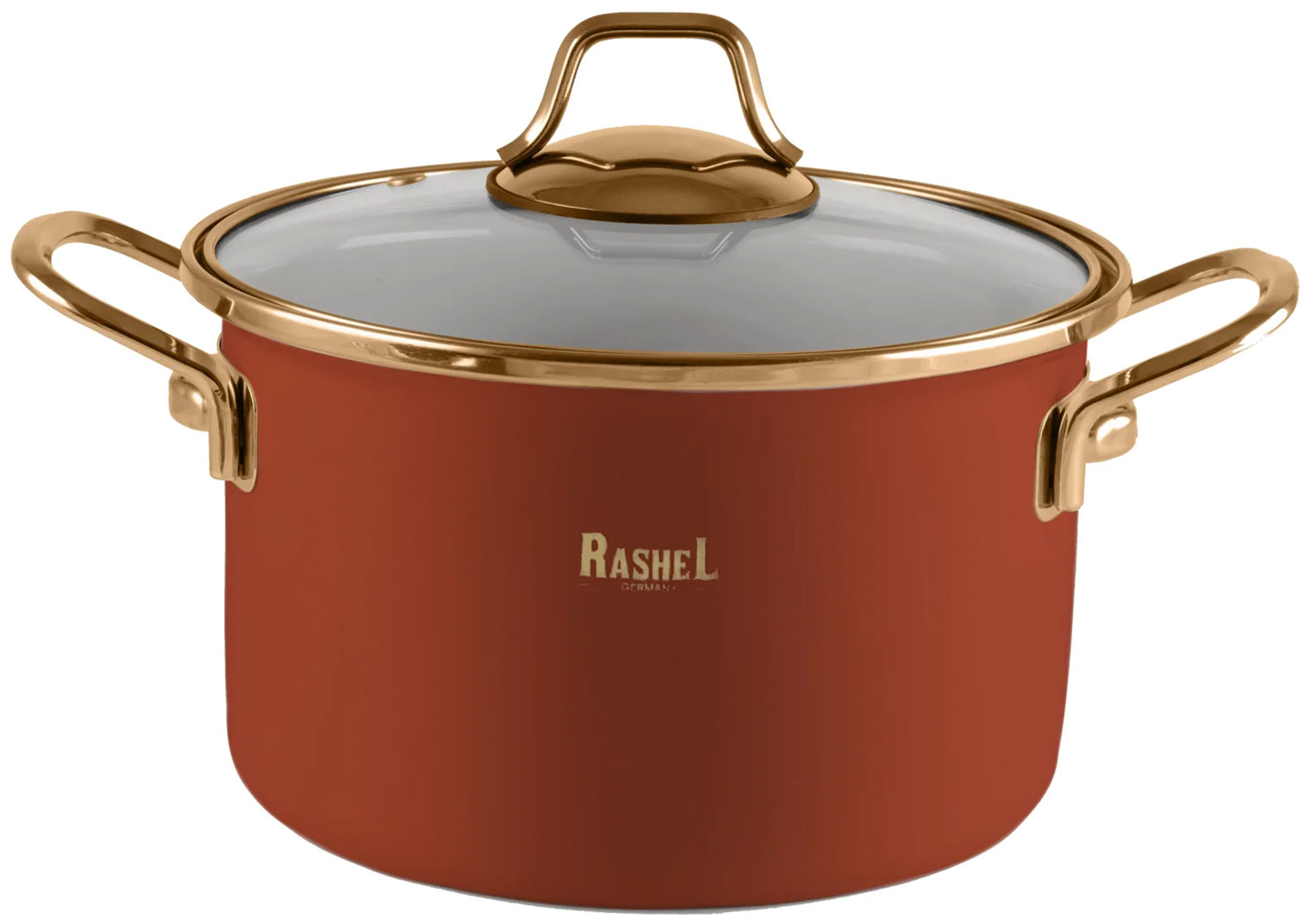 

Кастрюля Rashel R-03324, 6.5 л, эмалированная, золото/оранжевый