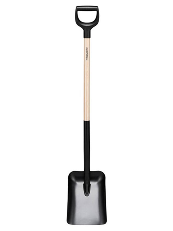 Изображение товара Лопата совковая Fiskars с деревянным черенком и ручкой (1066723)