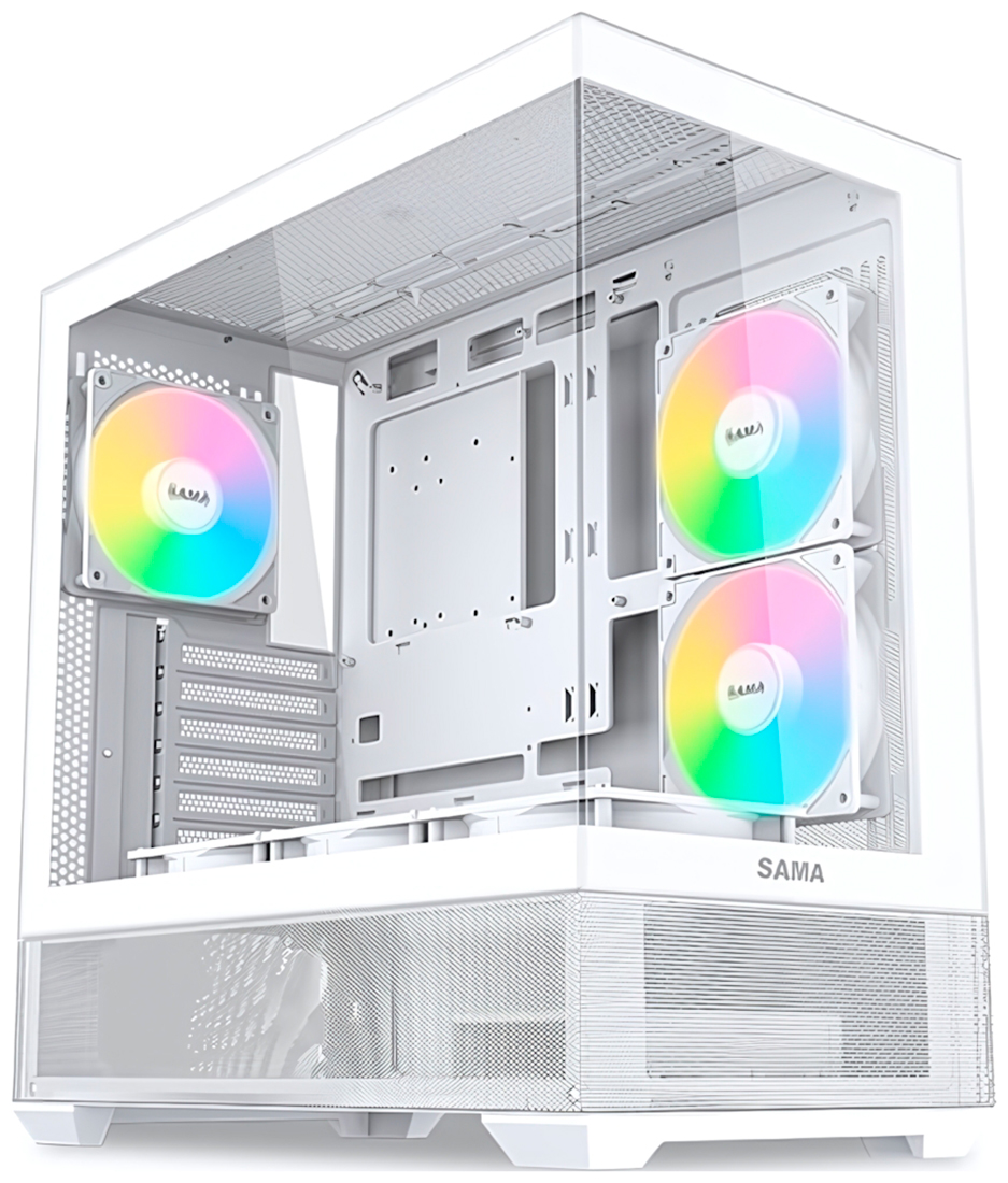 Изображение товара Компьютерный корпус Sama V40 White (V40-WHADA6X1-GL)