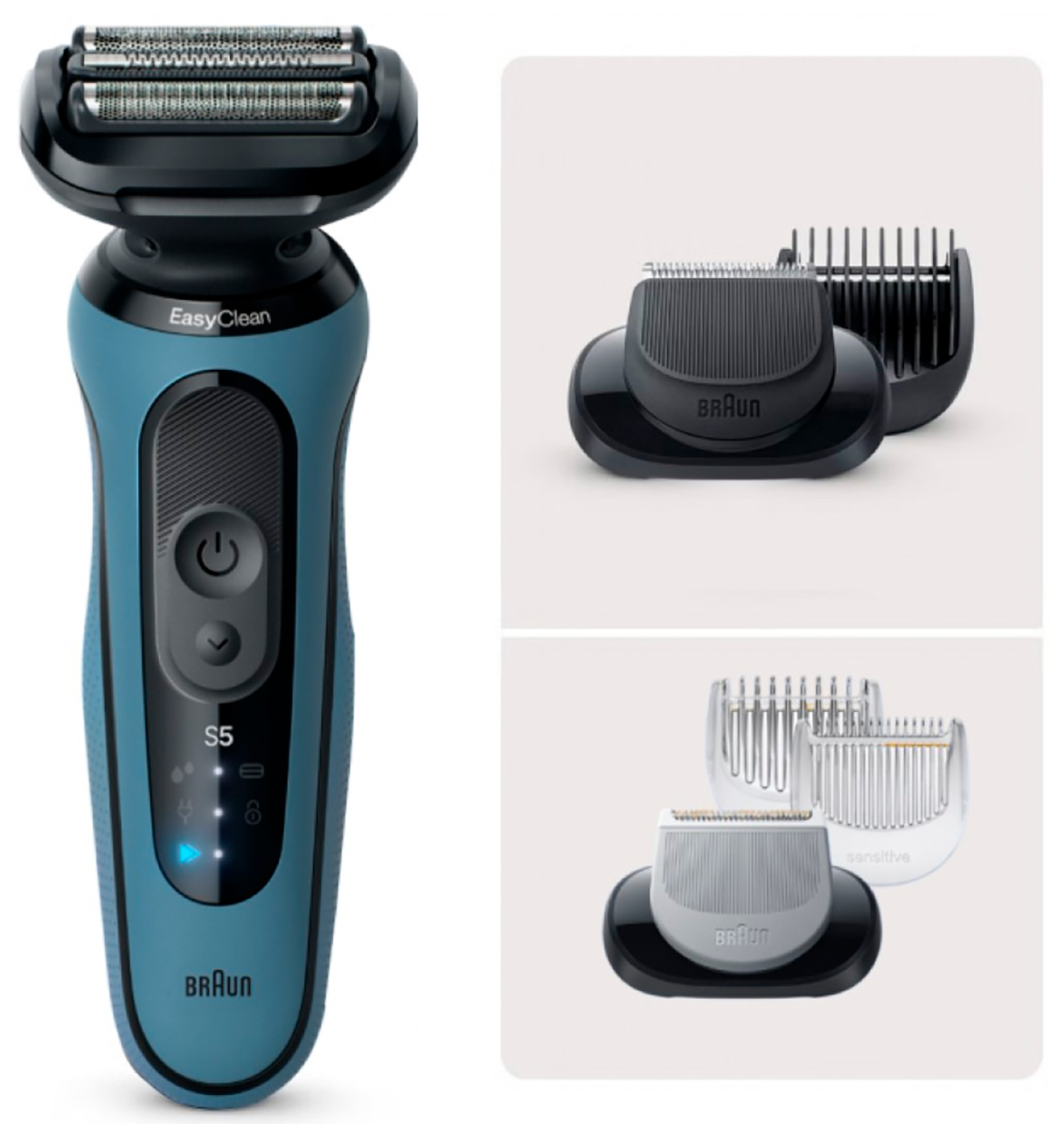 Изображение товара Электробритва Braun S5 52-A1650s, синий/черный, насадки для тела/триммер для бороды, тип 5762