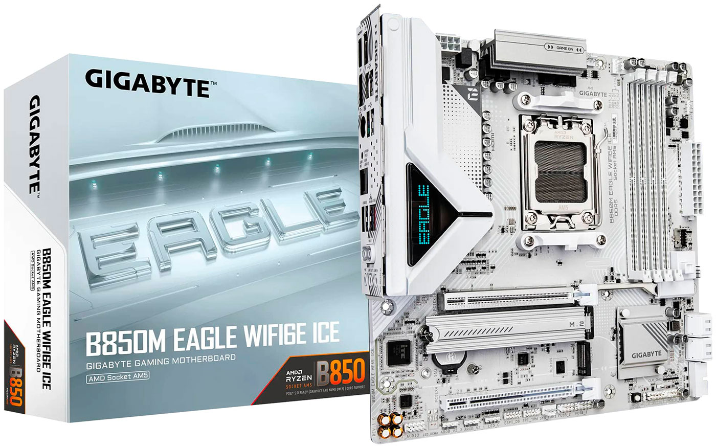 Изображение товара Материнская плата Gigabyte B850M EAGLE WiFi6E ICE (AM5, mATX)