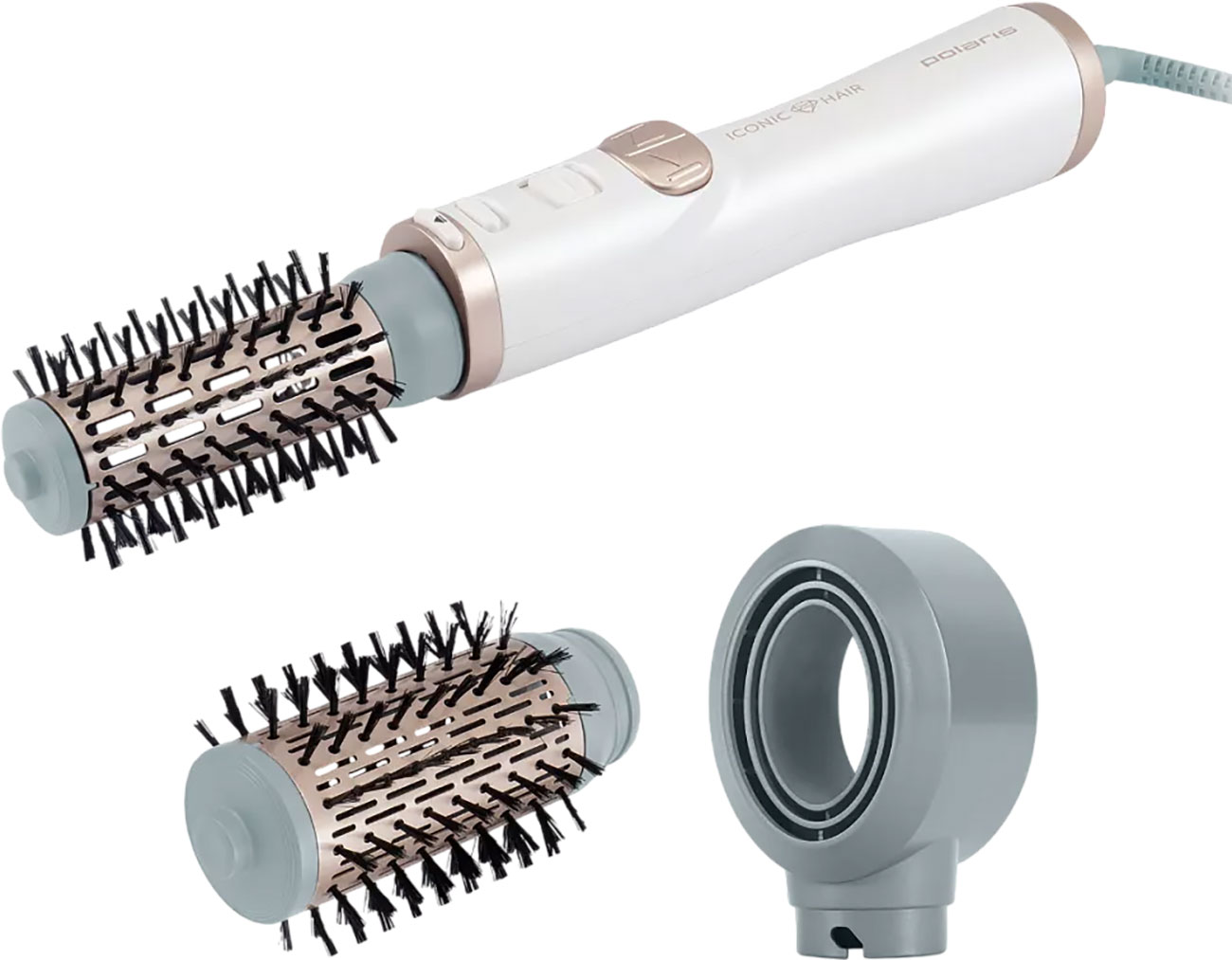 Изображение товара Фен-расческа для моделирования Polaris PHSB 1122Ri, белый/золотой