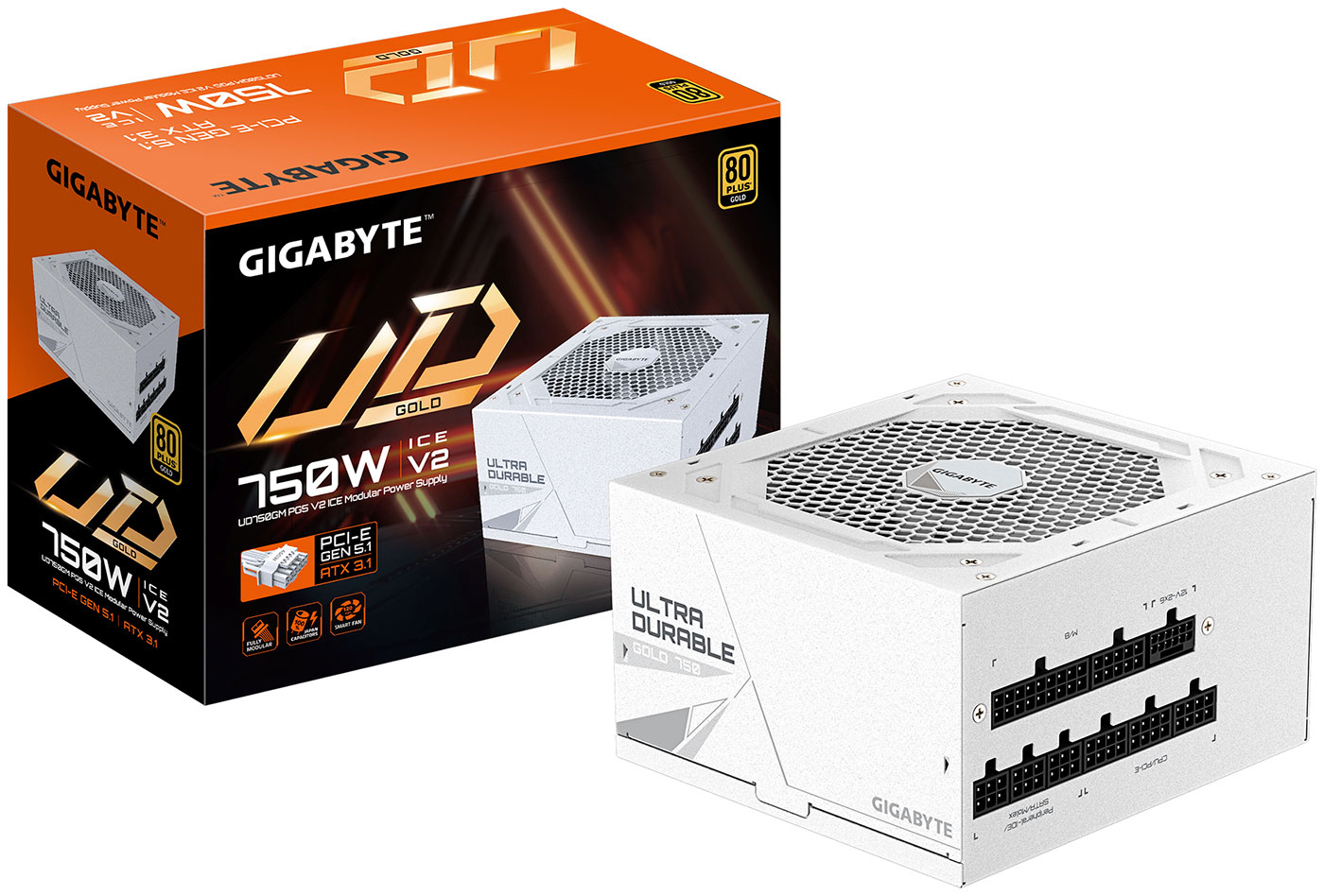 Изображение товара Блок питания Gigabyte ATX 750W GP-UD750GM PG5 ICE