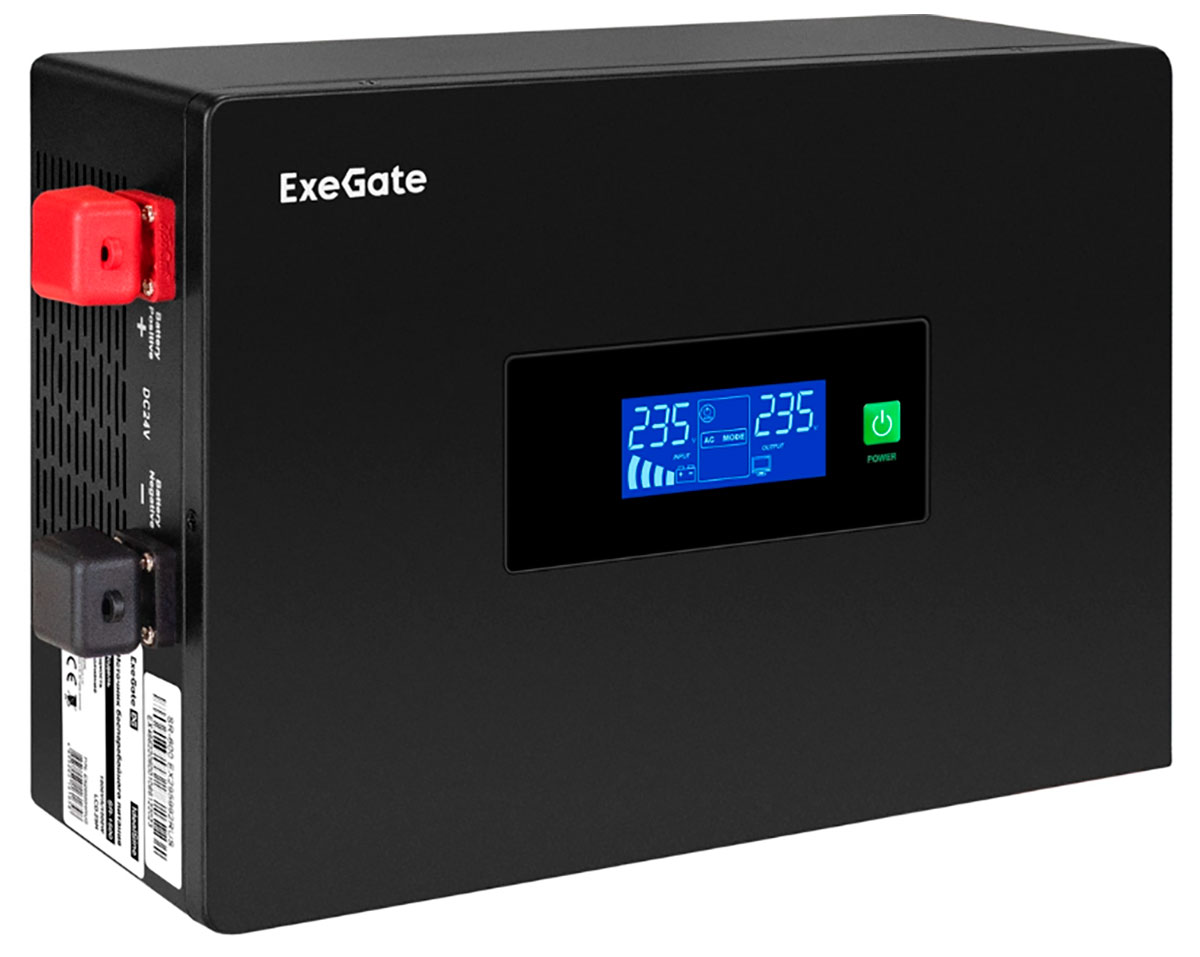 Изображение товара Источники бесперебойного питания ExeGate IdealSine SR-1500.LCD.2SH настенный 1500 ВА