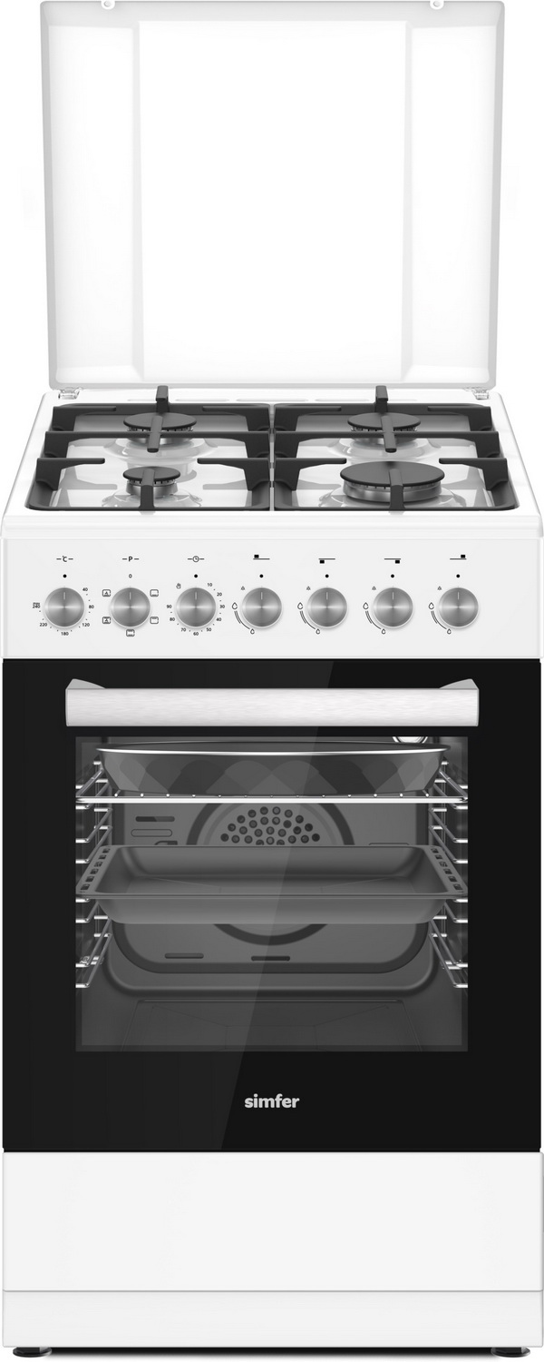 Изображение товара Комбинированная плита Simfer F56MW46015 с духовкой 47 л белая