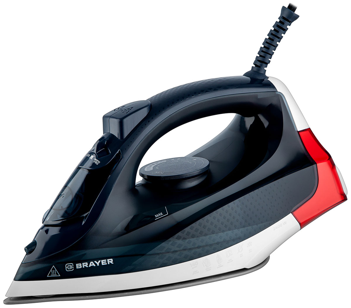 Изображение товара Утюг Brayer 4018BR с керамической подошвой 2400 Вт вертикальным отпариванием