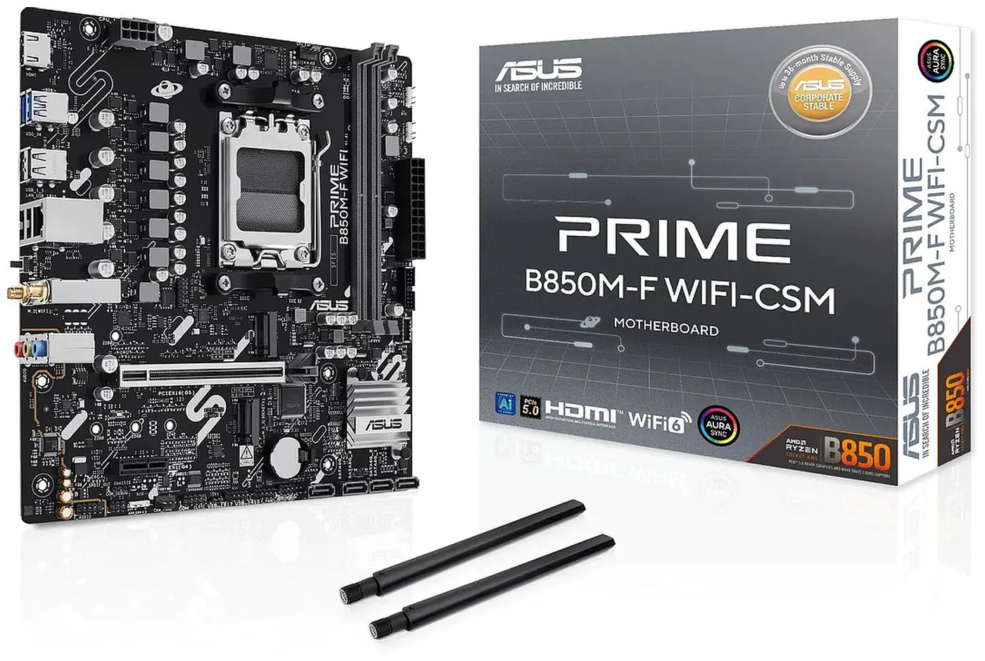 фото Материнская плата asus prime b850m-f wifi (am5, matx)