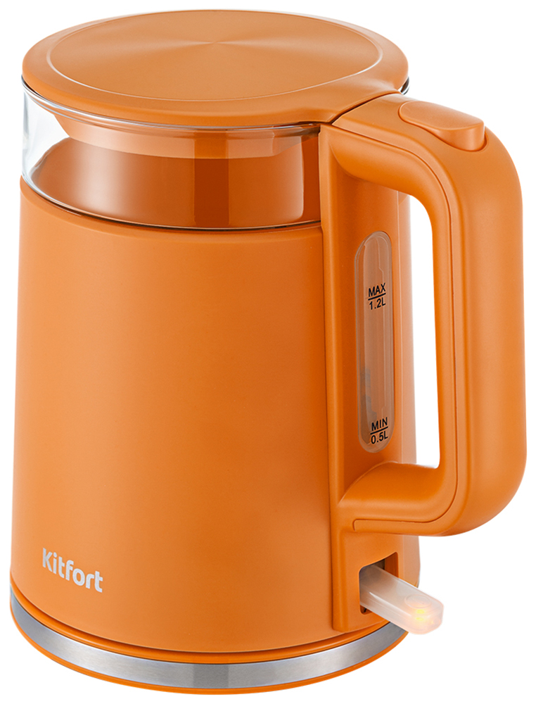 Чайник электрический Kitfort КТ-6124-4 оранжевый чайник электрический kitfort кт 6124 4 оранжевый