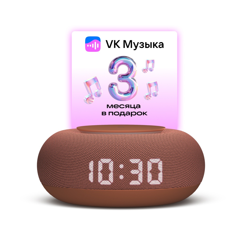 Умная колонка VK Капсула Мини с голосовым помощником Марусей, терракотовый (MRC02PK)