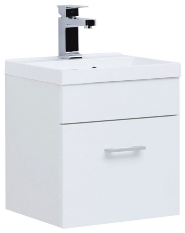 Изображение товара Тумба под раковину Aquanet Нота 50 белый подвесная мебель для ванной