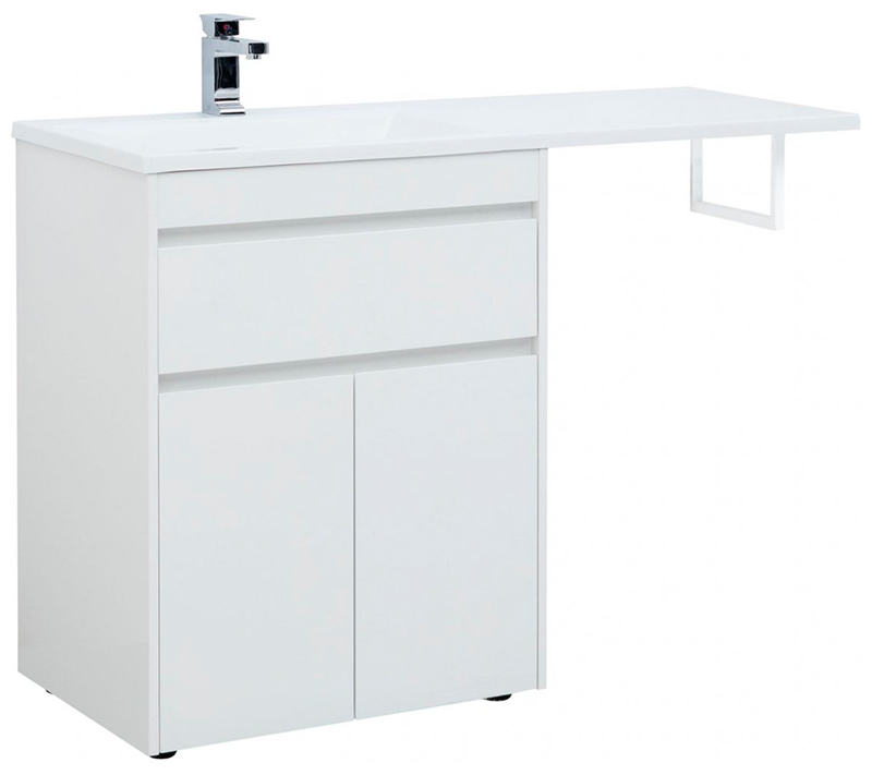 

Тумба под раковину Aquanet Токио 68 (напольная, 1 ящик, 2 дверцы) белый (00237746)