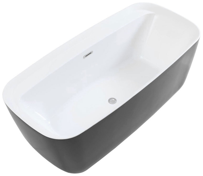 

Ванна Aquanet Family Fine 170x78 95778 Matt Finish (панель Black matte) (95778-MW-MB), Белый/черный