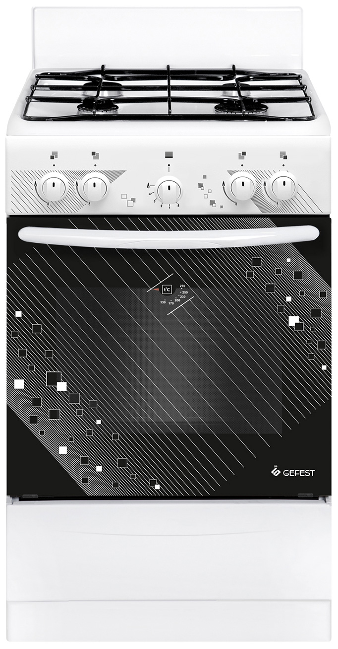 Изображение товара Газовая плита Gefest 5100 0017 белый 4 конфорки духовка 52 л газ-контроль
