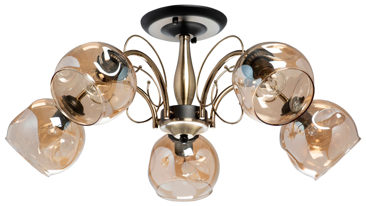 Изображение товара Люстра потолочная De City Альфа 5x60W E27 античная бронза современный дизайн