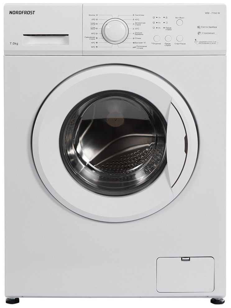Изображение товара Стиральная машина NordFrost WM 7100 W 7 кг фронтальная белая A+++