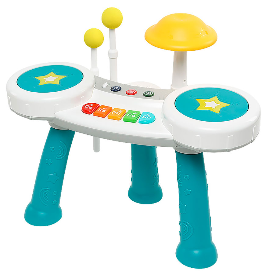 Изображение товара Музыкальный детский центр Everflo Star Drums blue светомузыкальные барабаны для малышей