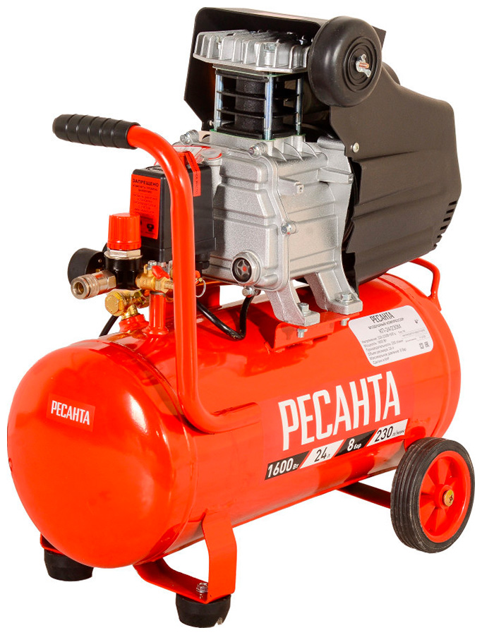 Изображение товара Компрессор Ресанта КП-24/230М мощностью 1600Вт и производительностью 230л/мин