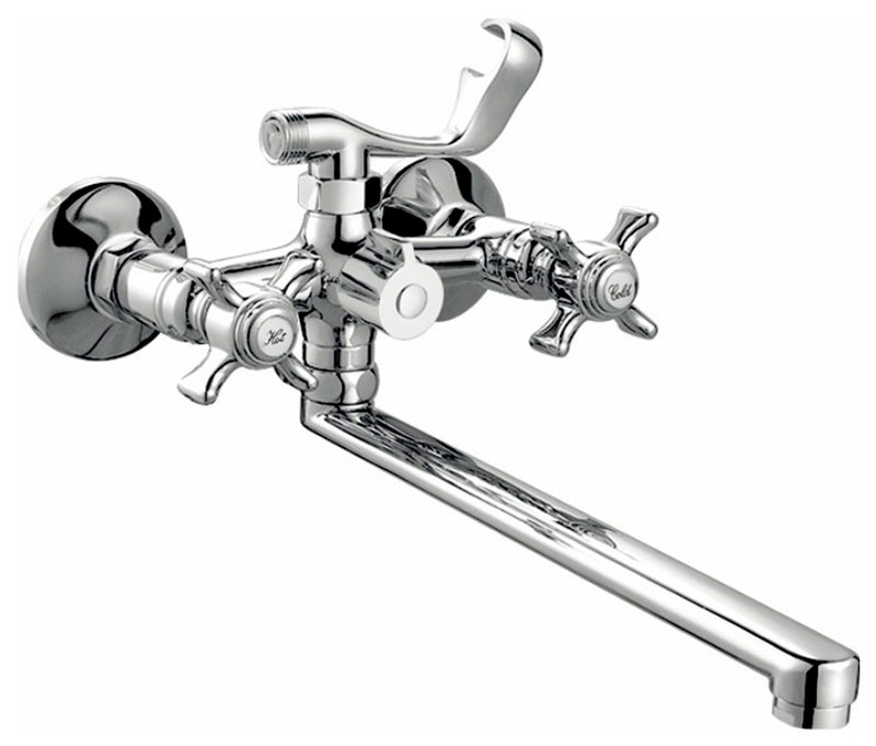 Изображение товара Смеситель для ванны Haiba HB24 хром с душевым гарнитуром настенный