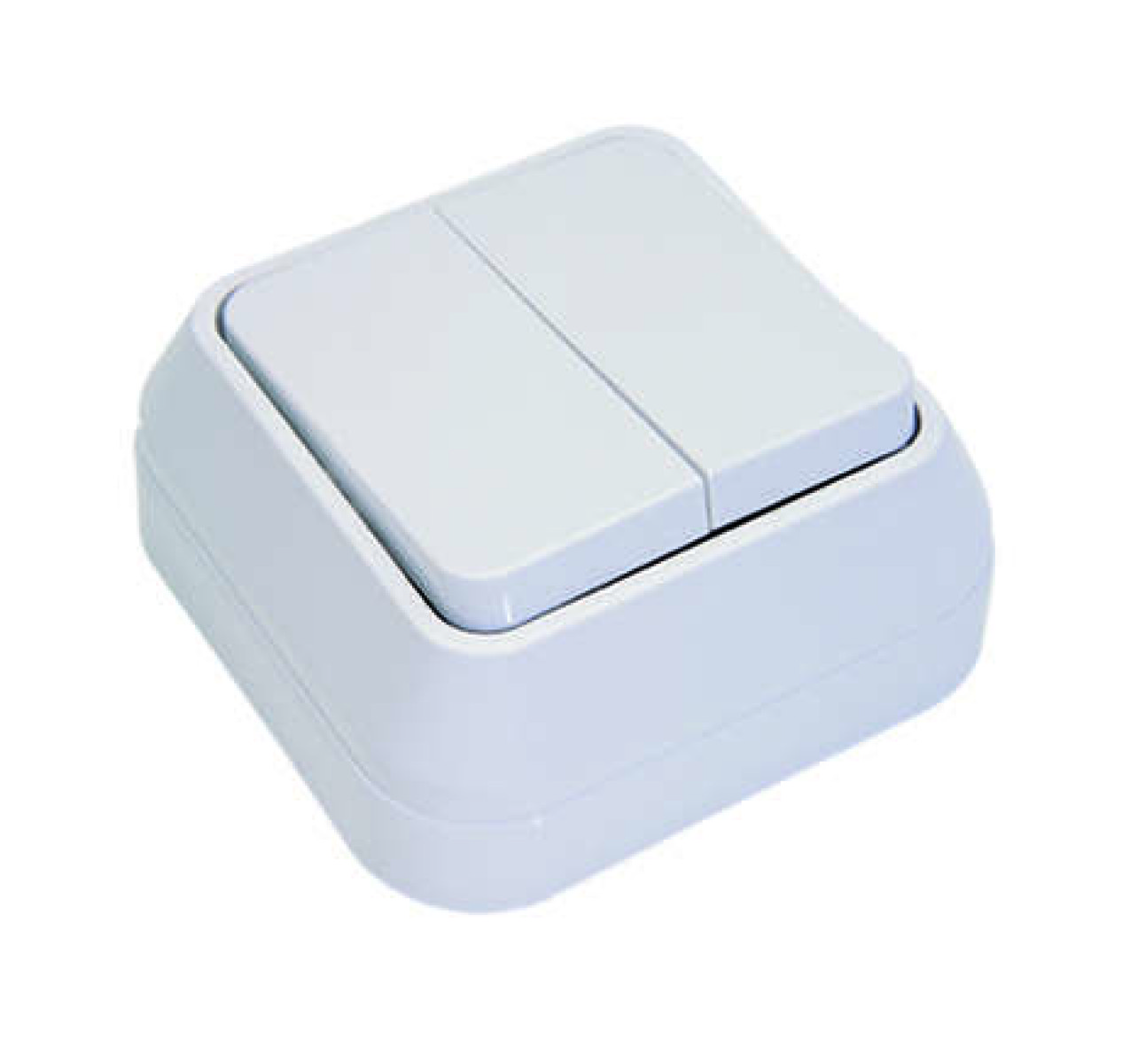 Изображение товара Выключатель 2-клавишный Makel ОП 10А IP20 белый для управления освещением