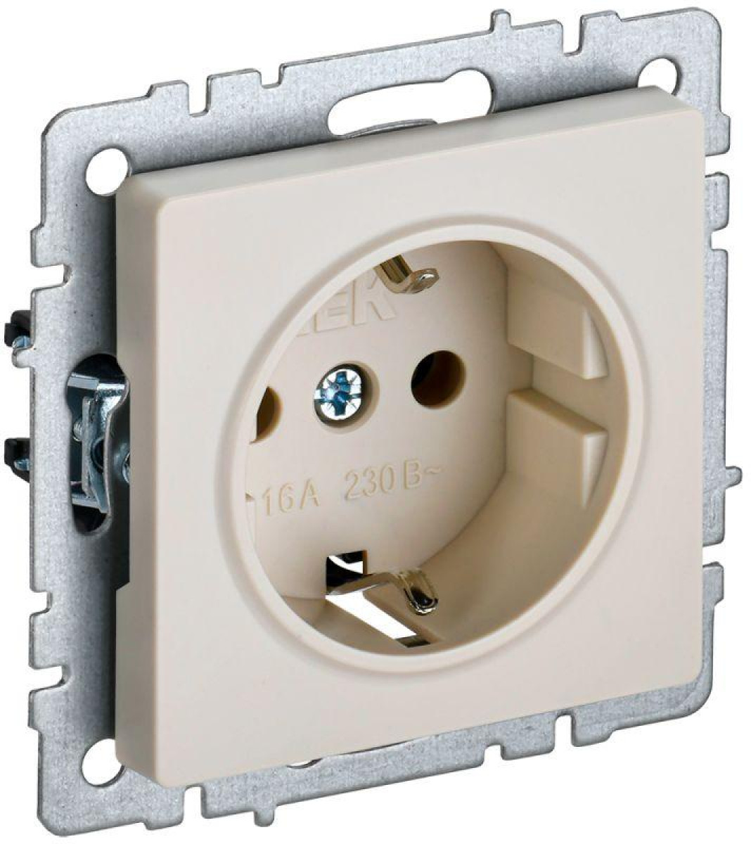 Изображение товара Розетка IEK BRITE RS11-1-0-БрКр 16А встраиваемая без шторок беж