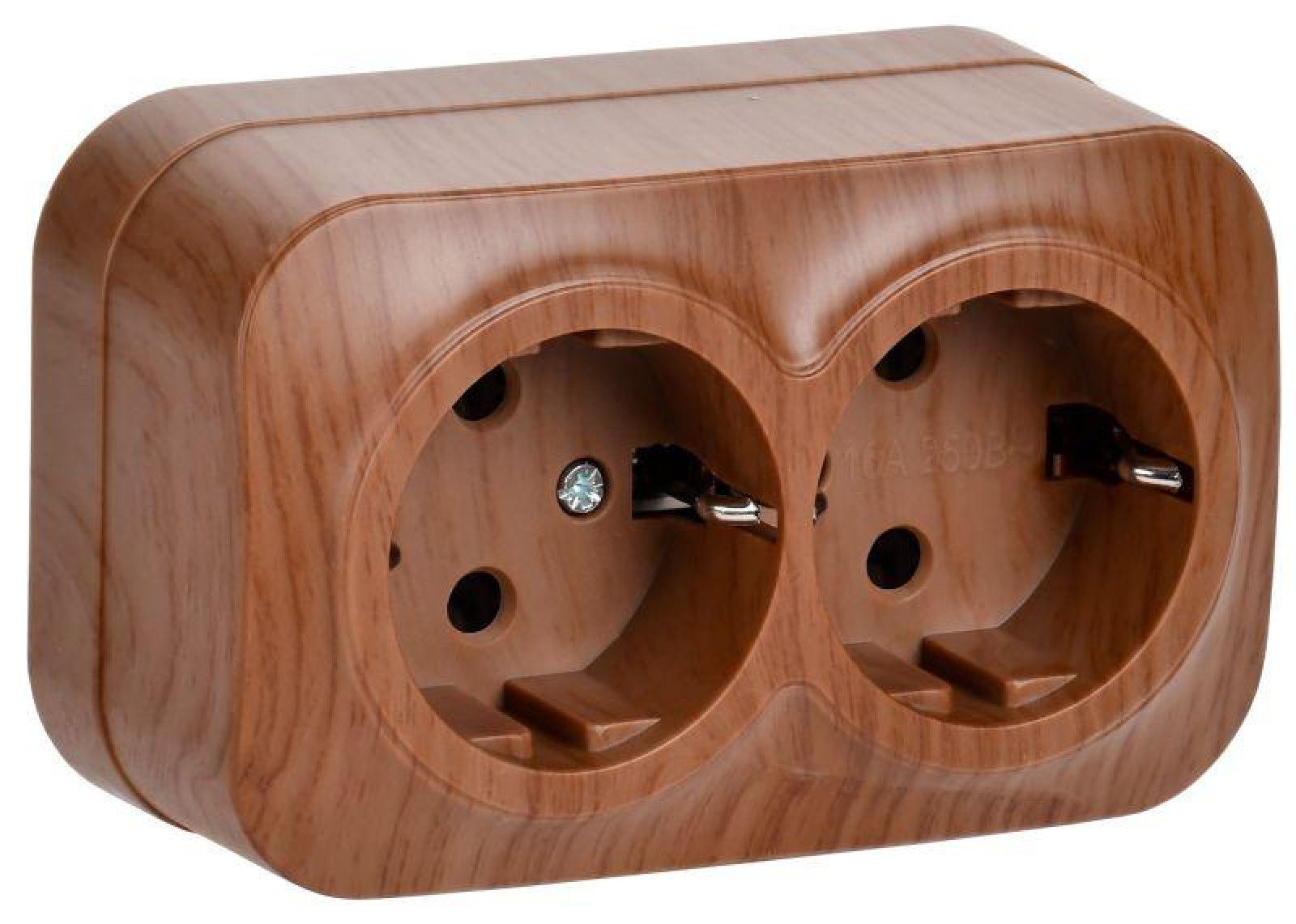 Изображение товара Розетка IEK РС22-3-ХД 2 гнезда с заземлением 16А пластик Китай