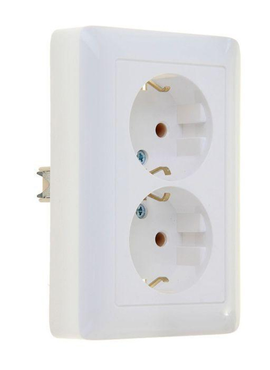 Изображение товара Розетка Systeme Electric 2-м СП Хит 16А 250В с заземлением без шторок