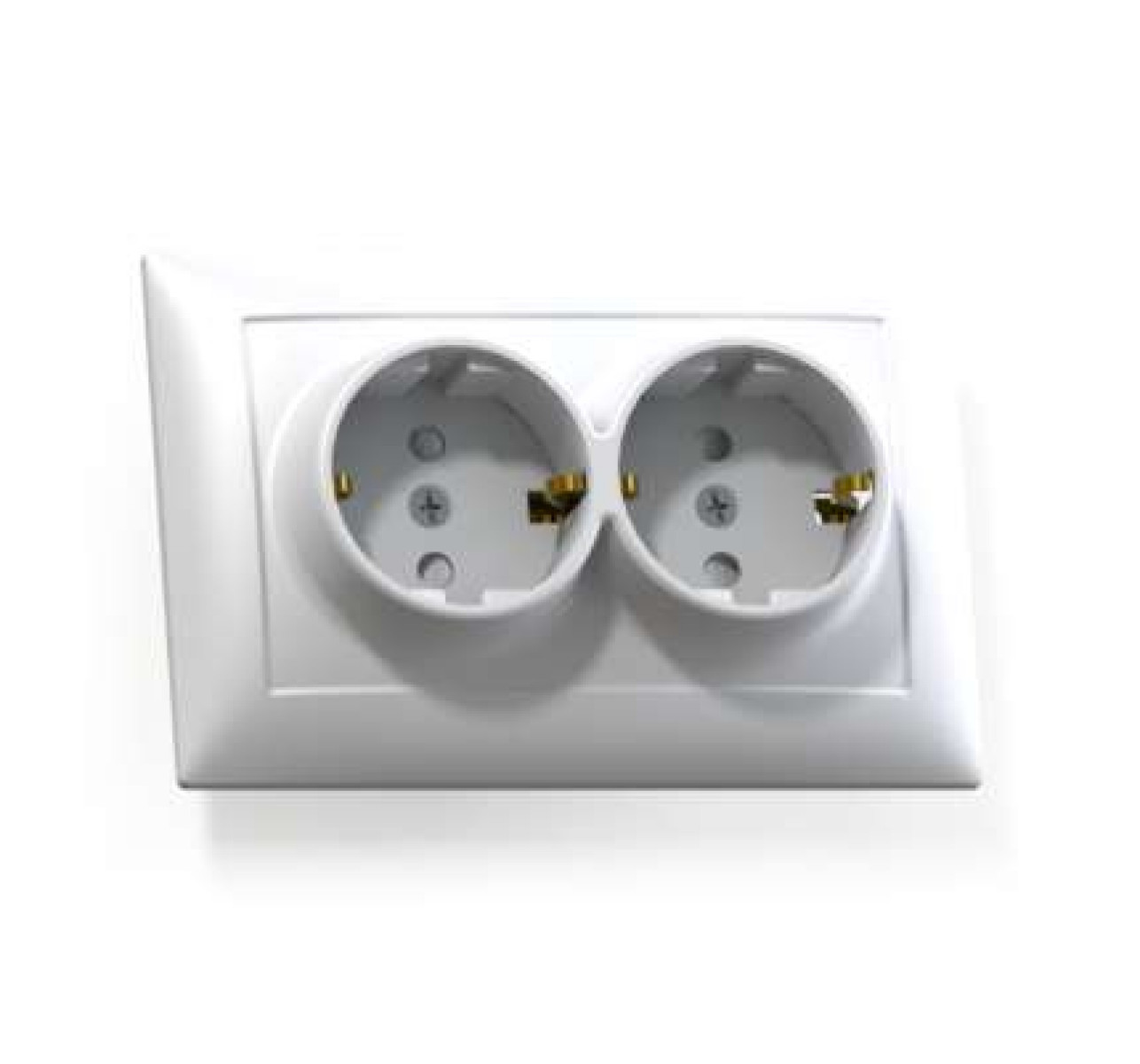 Изображение товара Розетка 2-м СП с заземл. защ. шторки IP20 Кунцево-Электро Селена РС16-401