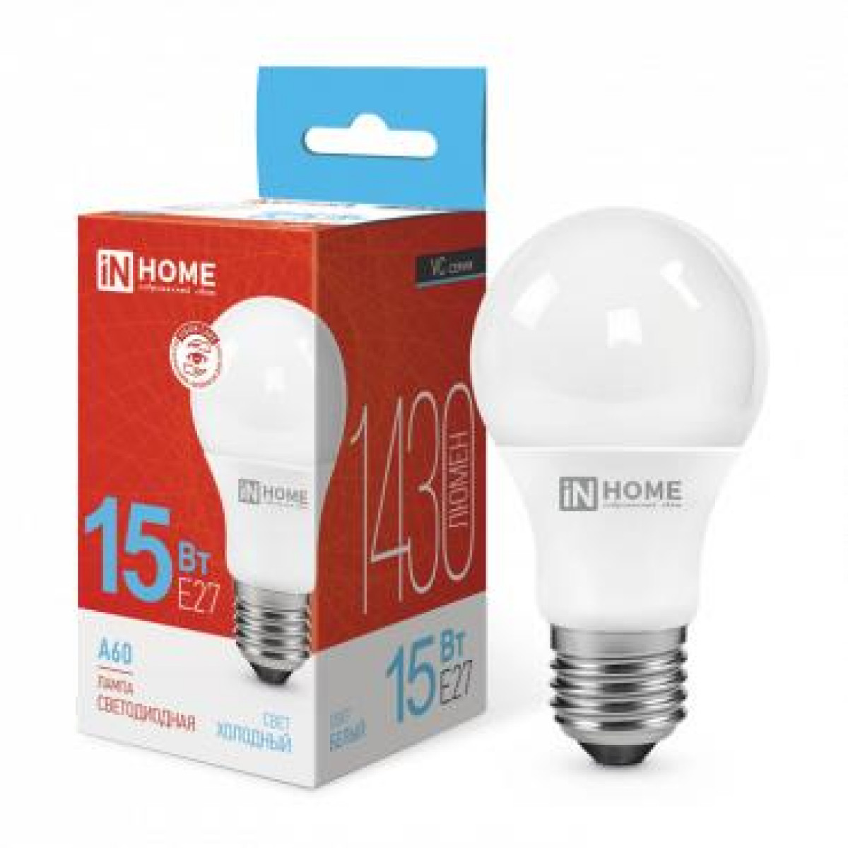 Изображение товара Светодиодная лампа In Home LED-A60-VC 15 Вт E27 6500К